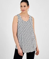 Jm Collection Women's Printed Scoop-Neck Sleeveless Tank Top, Exclusively at Macy's