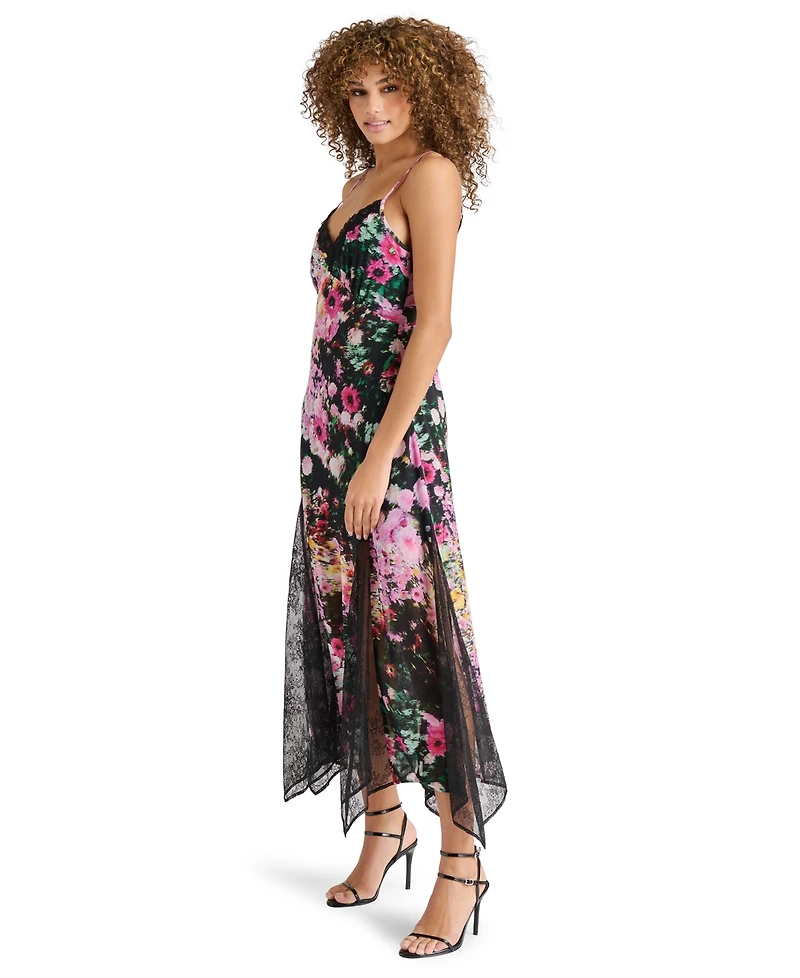 Steve Madden Women's Delia Printed Lace-Trim Maxi Dress
