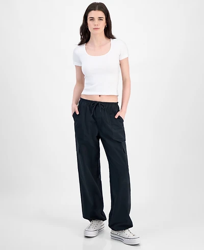 Tinseltown Juniors' Drawstring Cargo Parachute Jeans