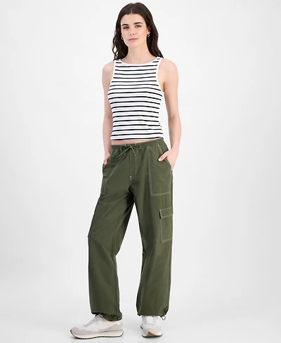 Tinseltown Juniors' Drawstring Cargo Parachute Jeans