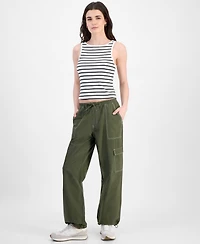 Tinseltown Juniors' Drawstring Cargo Parachute Jeans