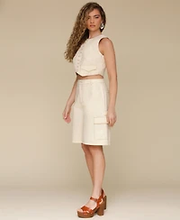 Avec Les Filles Women's Long Cargo Shorts