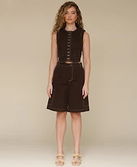 Avec Les Filles Women's Long Cargo Shorts