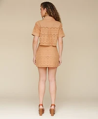 Avec Les Filles Women's Boxy Eyelet Shirt