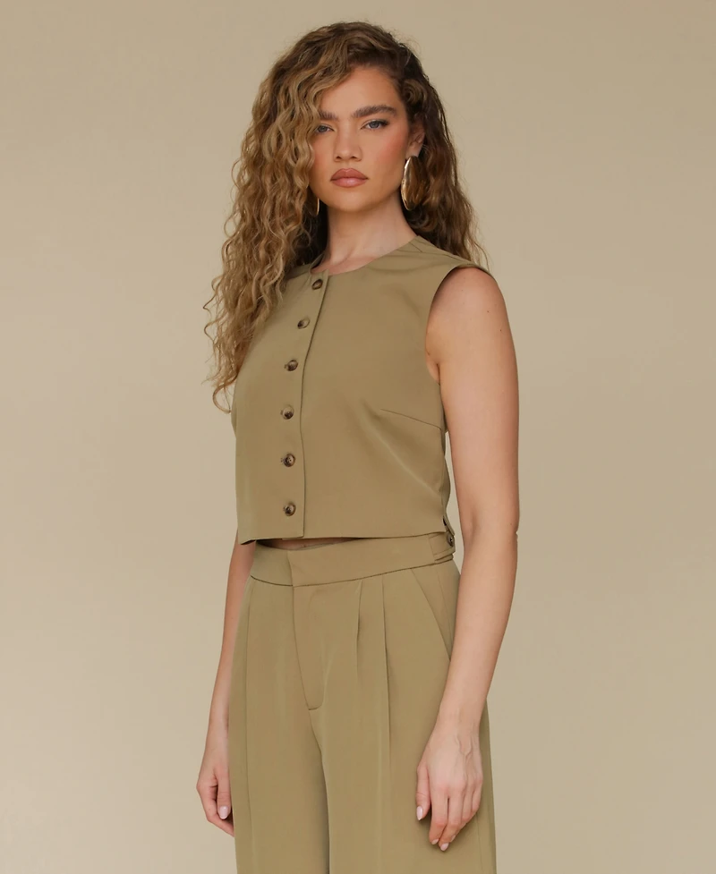Avec Les Filles Women's Cropped Boxy Vest