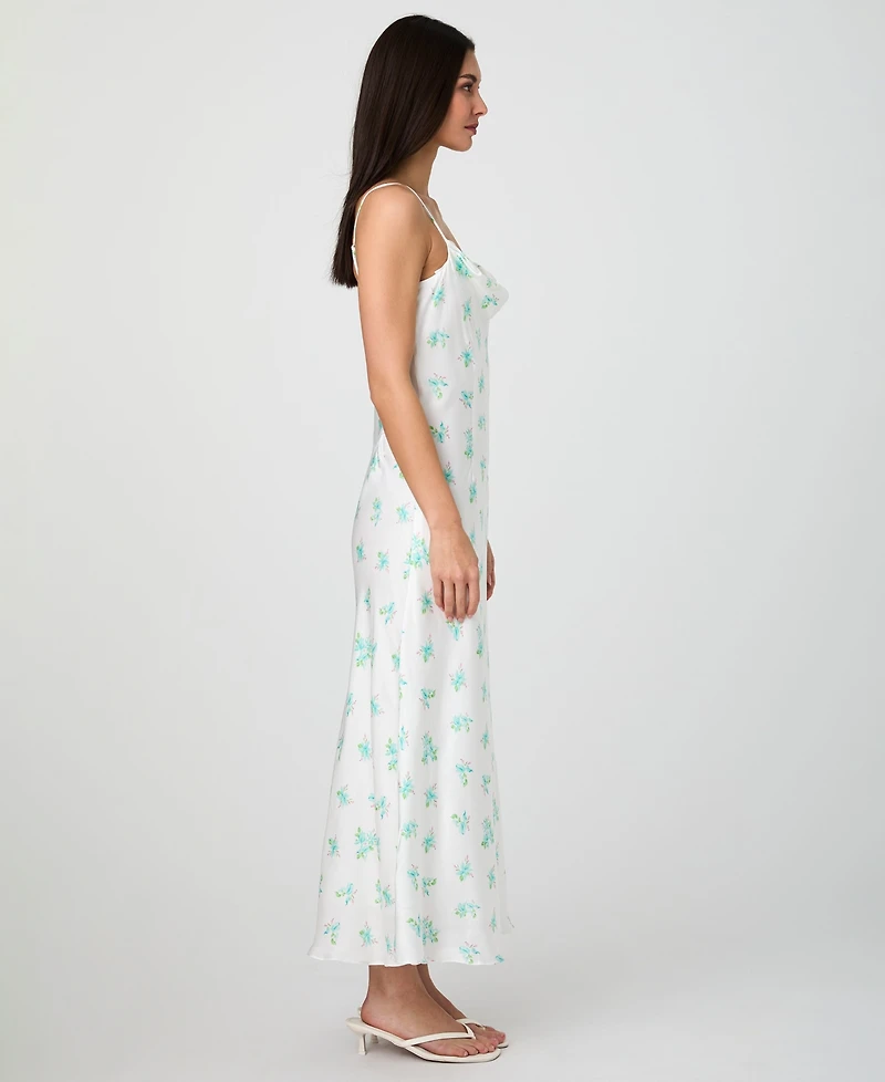 French Connection Women's Anna Fleur Satin Cowlneck Dress