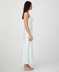 French Connection Women's Anna Fleur Satin Cowlneck Dress
