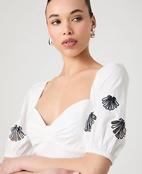 French Connection Women's Cambria Cotton Embroidered Anglaise Dress