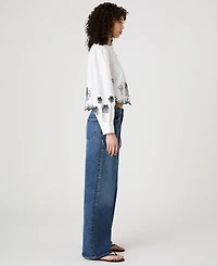 French Connection Women's Cambria Cotton Embroidered Shirt