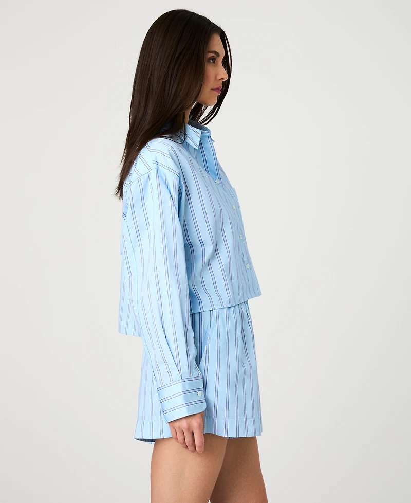 French Connection Women's Lorenzo Striped Cropped Shirt
