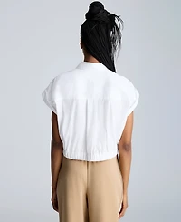 Kenneth Cole Women's Short Dolman-Sleeve Cropped Shirt