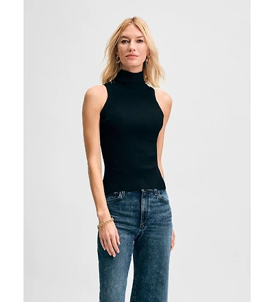 Isaac Mizrahi Women's Rib Turtleneck Shell Tank