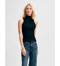 Isaac Mizrahi Women's Rib Turtleneck Shell Tank