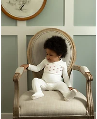 MeMoi Baby Girls Pretty Smocked and Bow-Trimmed Footie
