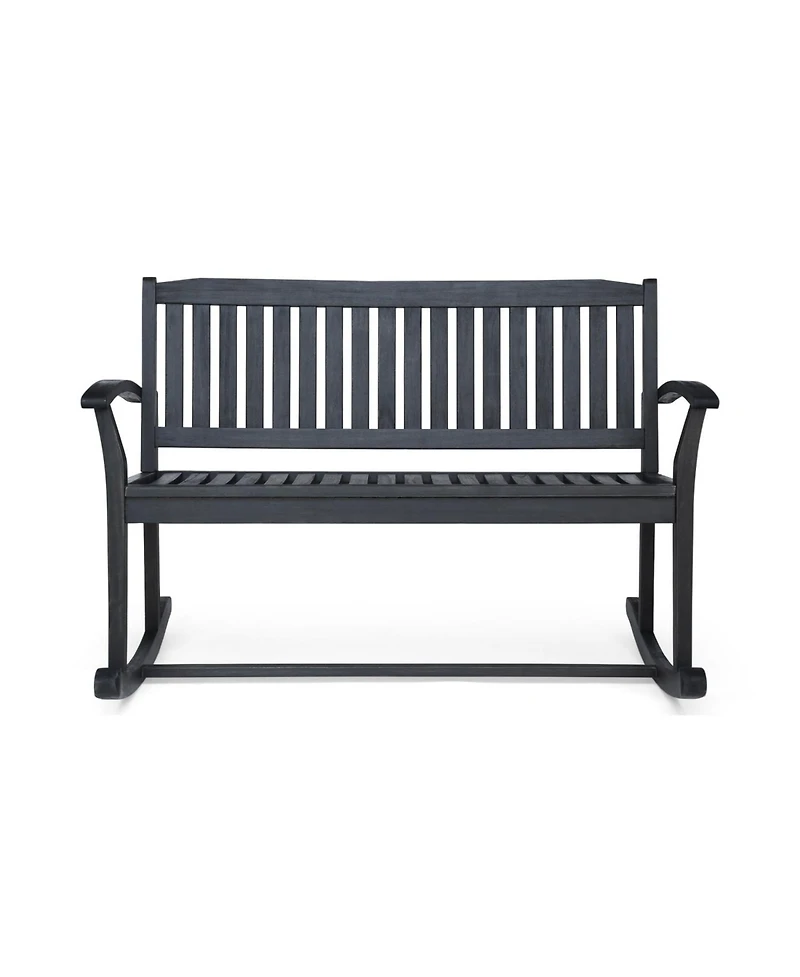 Streamdale Baxter Rocking Loveseat Acacia Wood