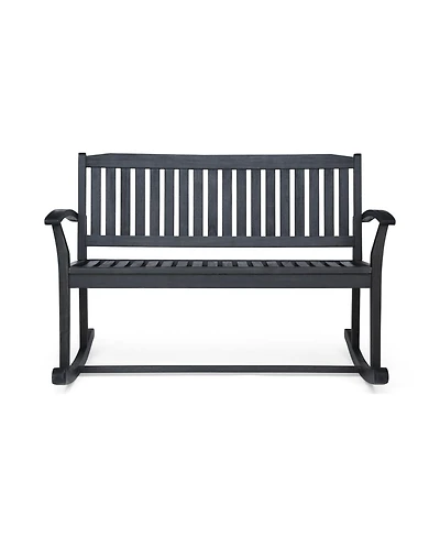 Streamdale Baxter Rocking Loveseat Acacia Wood