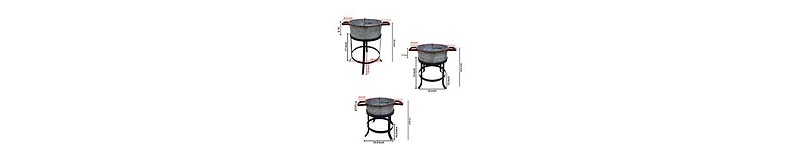3-Piece Galvanized Metal Planter Set – Round Tub Design with Iron Stands