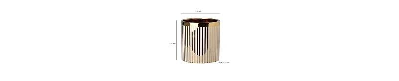 Striped Ceramic Planter – Cylindrical Shape for Indoor & Outdoor Use