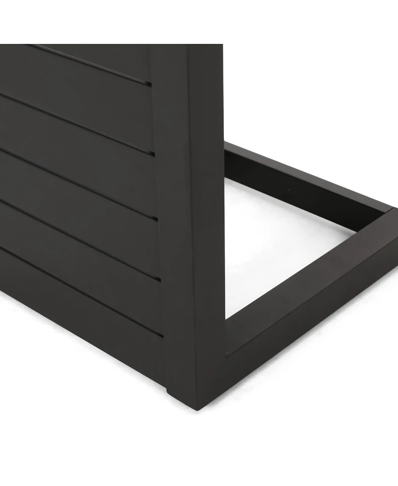 Streamdale Modern Matte Black Aluminum C-Shaped Outdoor Side Table