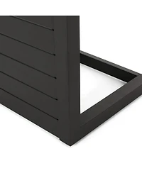 Streamdale Modern Matte Black Aluminum C-Shaped Outdoor Side Table