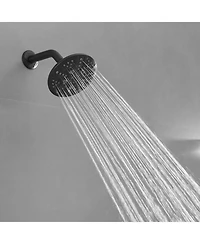 Single-Handle 6-Spray Shower Faucet Set Trim Kit 1.8 Gpm with Valve and Filtered Shower Head in Matte Black