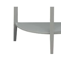Half-Moon Console Table – Wooden Frame with Lower Storage Shelf
