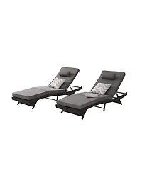 Streamdale Outdoor Wicker Reclining Lounge Chairs (Set of 2) - Beach, Pool, Garden