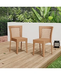 Streamdale Stackable Rattan Patio Chairs - Set of 2