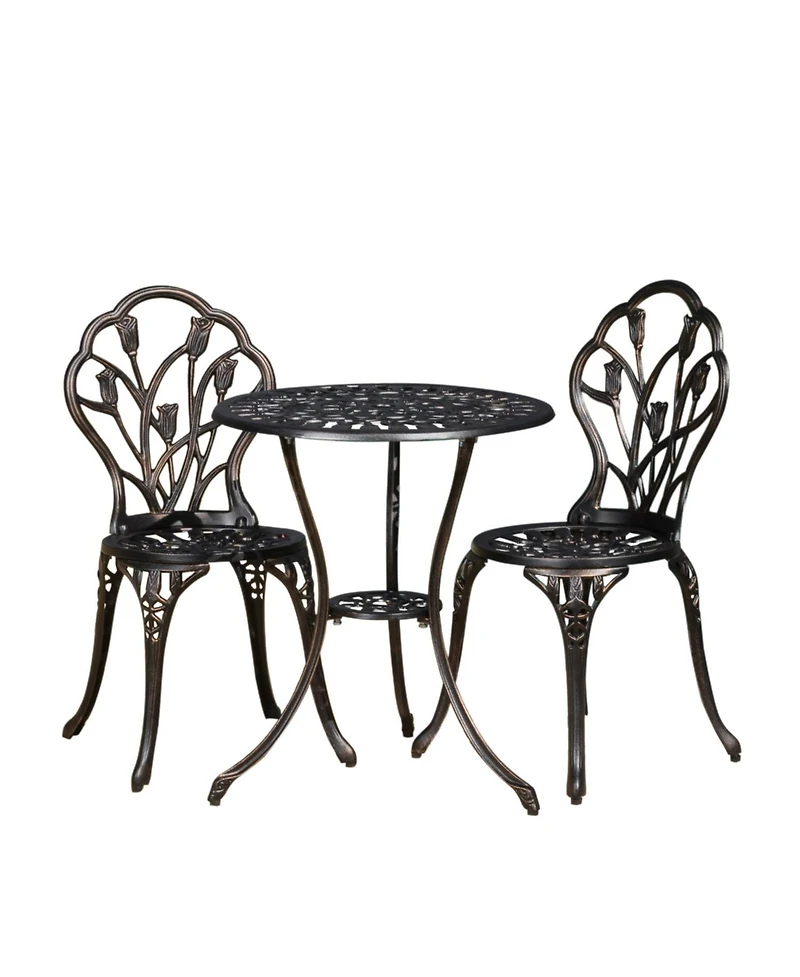 Streamdale Copper Tulip Bistro Set - Table & 2 Chairs
