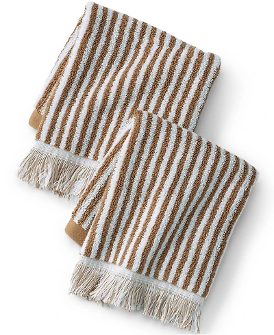 Lands' End Cotton Yarn-dyed Stripe 2-Piece Washcloth Set