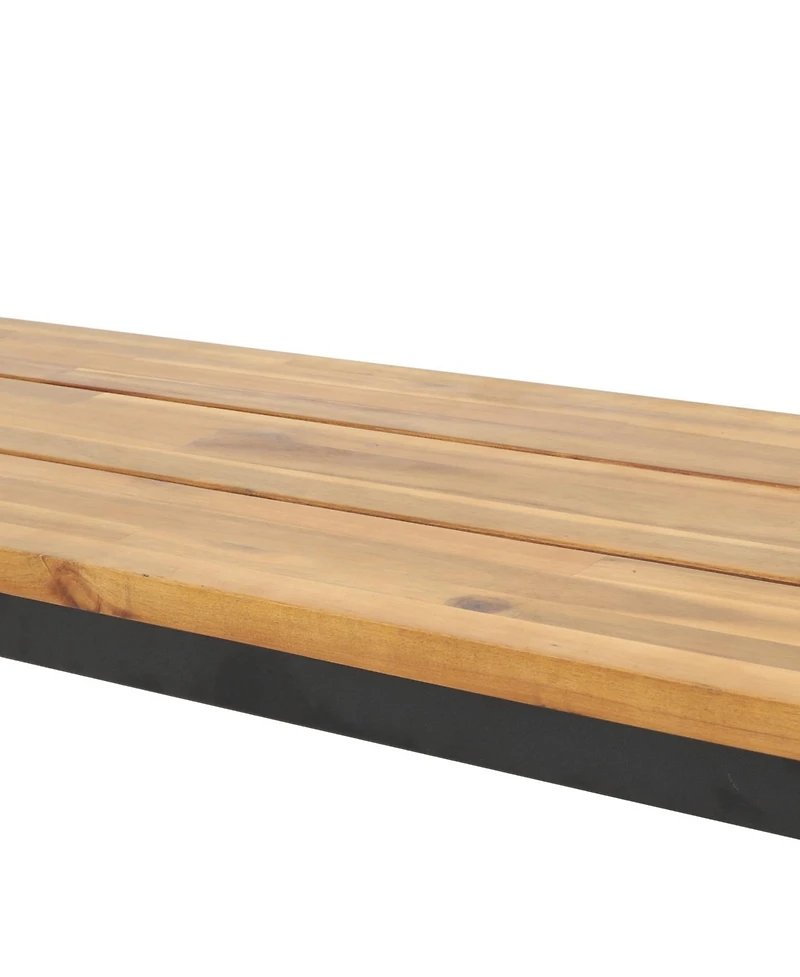 Streamdale Modern Acacia Wood & Metal Outdoor Bench - 63 Inch