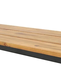 Streamdale Modern Acacia Wood & Metal Outdoor Bench - 63 Inch