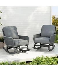 Streamdale (Set of 2) Contemporary Minimalist Gray Wicker Rocking Chair