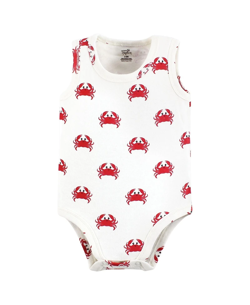 Touched by Nature Baby Boys Organic Cotton Sleeveless Bodysuits