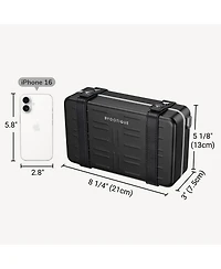 Byootique Mini Suitcase Crossbody Bag Portable Hard Shell Aluminum Cosmetic Makeup Case with Adjustable Strap Travel Handbag for Artist,Red