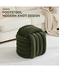 Streamdale Modern Chenille Knot Ottoman Stylish and Comfortable Seat