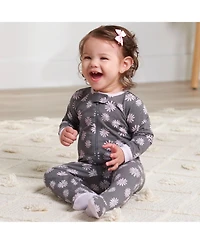 Gerber Baby Girls Sleep N' Play Pajamas, 4-pack