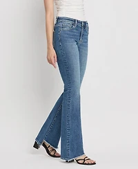 Vervet Women's High Rise Slant Hem Flare Jeans
