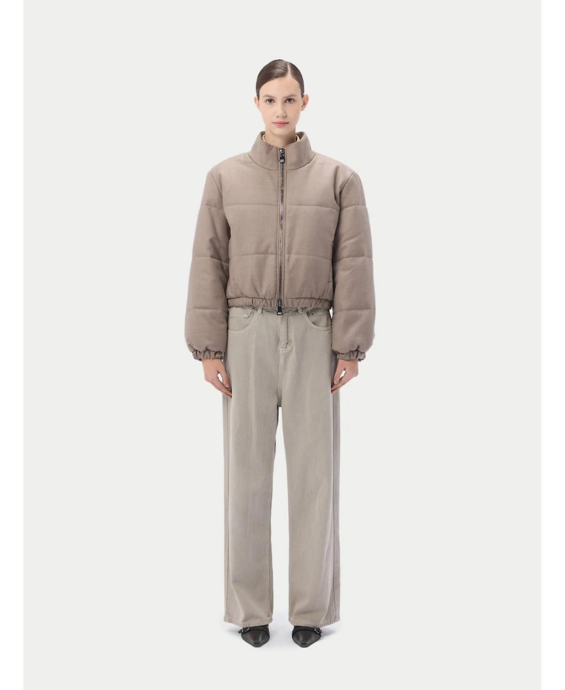 Gobi Cashmere Women's Cropped High-Neck Jacket