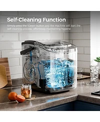 Cowsar Countertop Ice Maker,26Lbs/24H,9 Cubes in 6 Mins,Portable Ice Machine with Ice Scoop and Basket,2 Sizes of Bullet Ice Cube for Home Kitchen Off