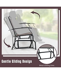 Gymax 4PCS Outdoor Glider Chair & Table Set Patio Conversation Furniture Set