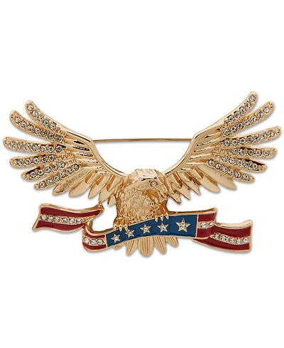 Anne Klein Gold-Tone Crystal Red, White & Blue Eagle Pin