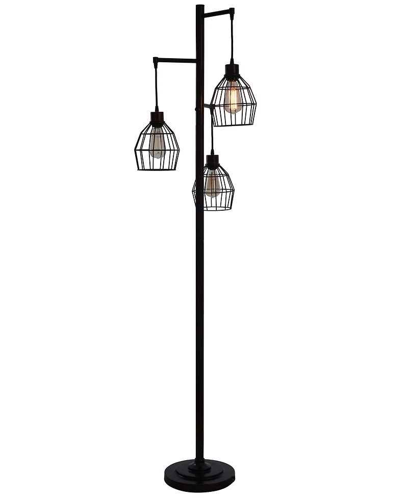 StyleCraft Home Collection 71.5" Madison Contemporary Three Pendant Steel Floor Lamp