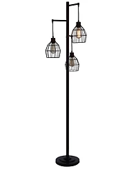 StyleCraft Home Collection 71.5" Madison Contemporary Three Pendant Steel Floor Lamp