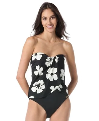Vince Camuto Womens Floral Print Tankini Top High Waist Bottoms