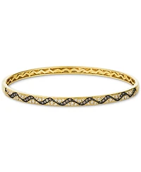 Le Vian Nude Diamond & Chocolate Diamond Wavy Pattern Bangle Bracelet (3/4 ct. t.w.) in 14k Gold