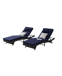 Streamdale Outdoor Wicker Reclining Lounge Chairs (Set of 2) - Beach, Pool, Garden