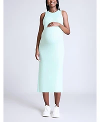 Motherhood Maternity Women's Crew Neck Sleeveless Racerback Midi Dress