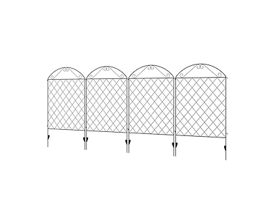4 Pack Steel Foldable Fence Arch Trellis Panel Animal Barrier