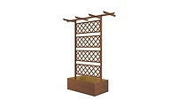 Multi-Functional Wooden Garden Trellis with Planter Box